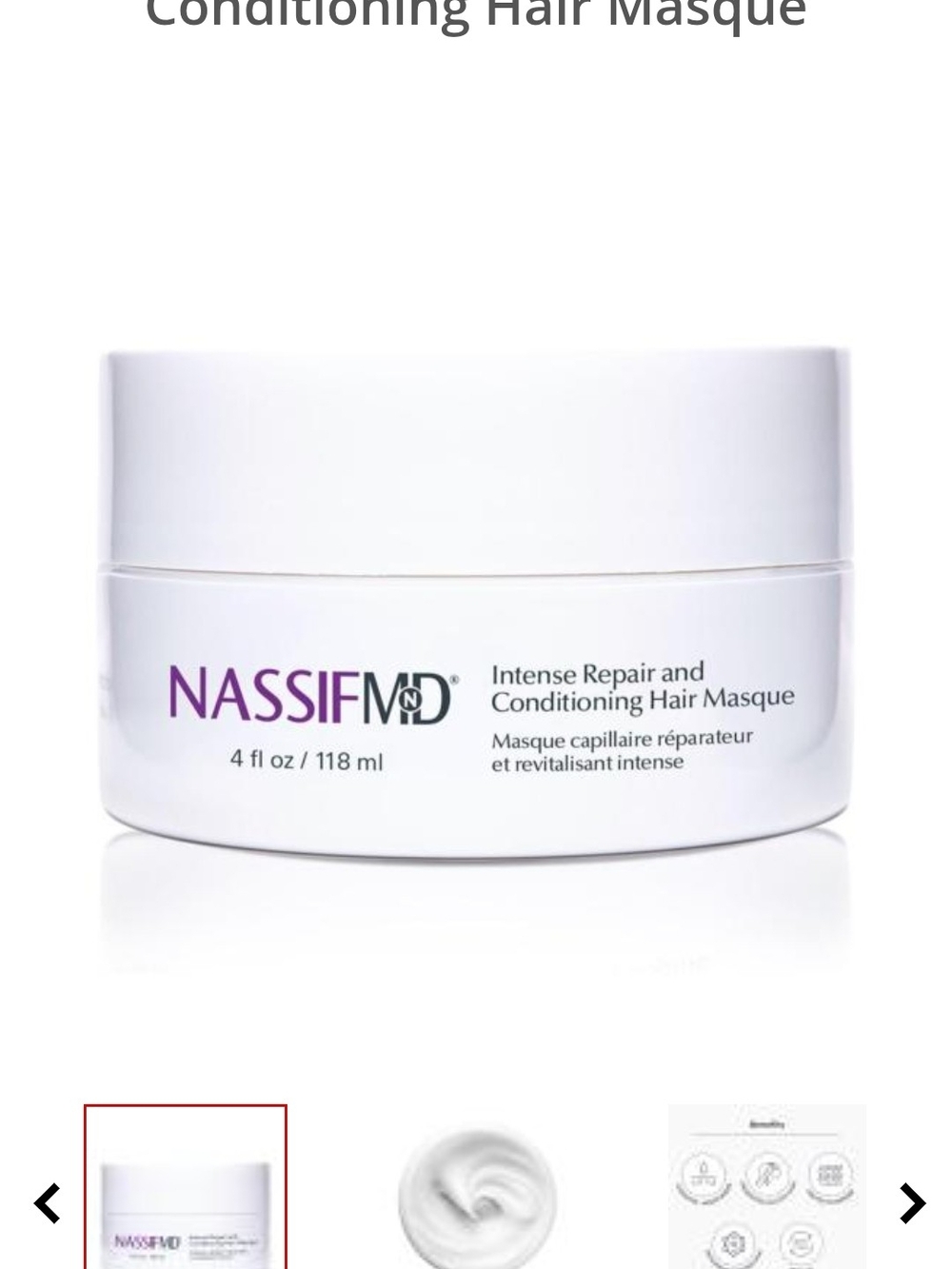 NiB NassifMD Intense Repair and Conditioning Hair Masque